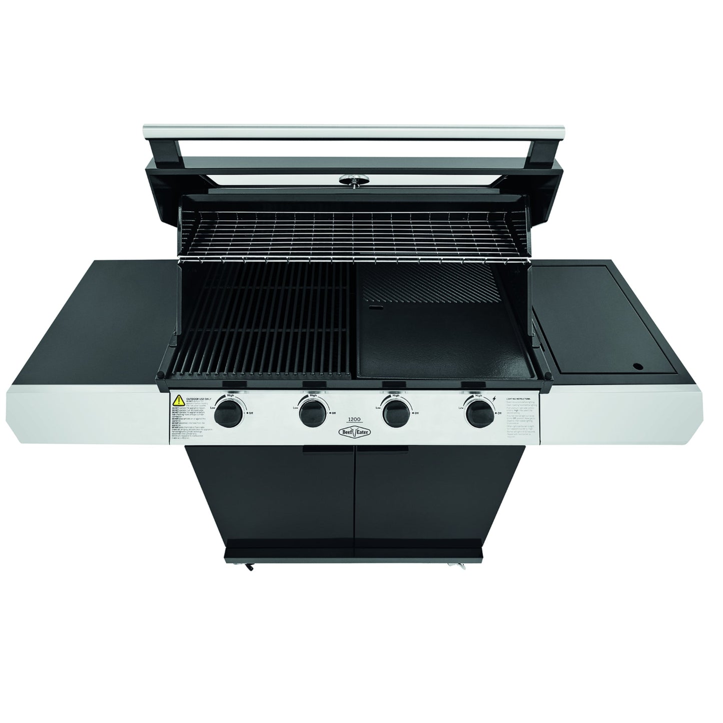 Beefeater 1200E 4 burner cabinet trolley and sideburner