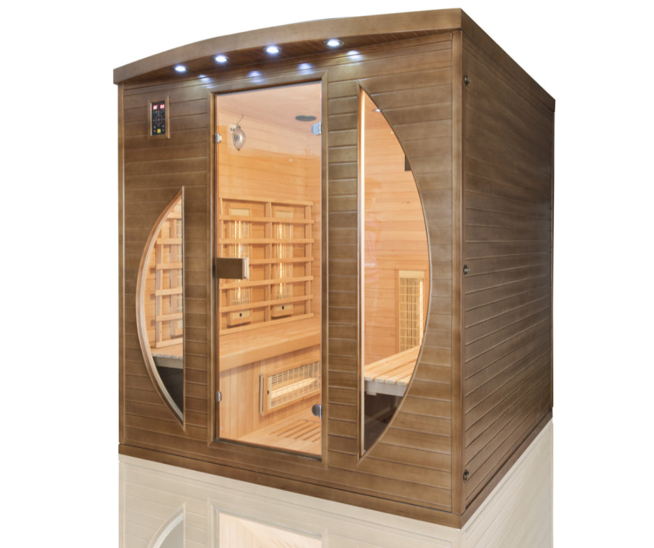 Spectra 4 to 6-person infrared indoor sauna.