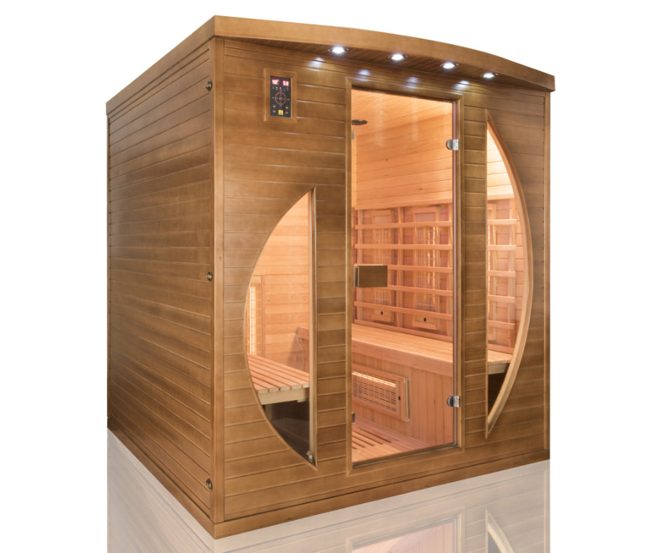Spectra 4 to 6-person infrared indoor sauna.