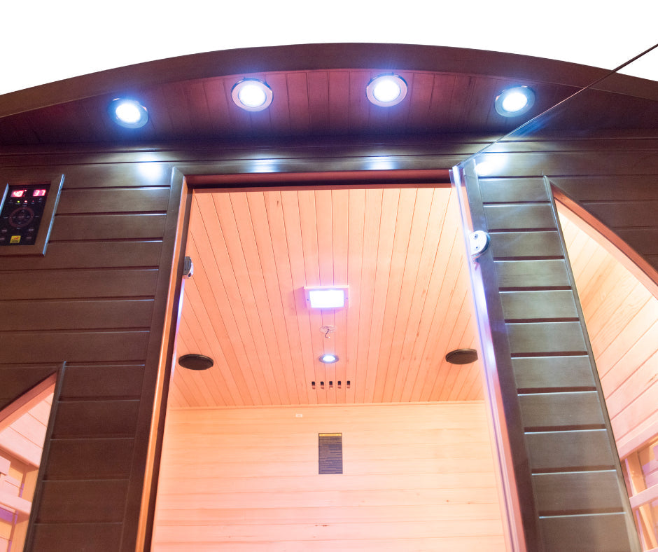 Spectra 4 to 6-person infrared indoor sauna.